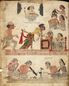 People playing music, dancing and smoking, Illustration from 