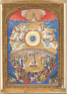 Manuscript Leaf with Adoration of the Holy Name, from a Book of Hours, after 1530 by Influence of Simon Bening