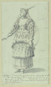 Chloris: final sketch for Henrietta Maria by Inigo Jones