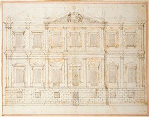 Elevation of the penultimate design for Banqueting House, Whitehall, c.1619