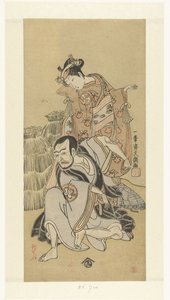 Actors Nakamura Utaemon I and Arashi Hinaji in the Play Kiyomizu Seigen by Ippitsusai Bunchō