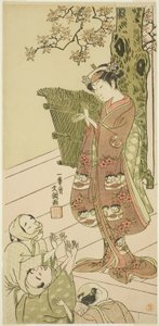 The Actor Arashi Hinaji I, Possibly as Yuya Gozen in the Play Ima o Sakari Suehiro Genji, Performed at the Nakamura Theater from the First Day of the Eleventh Month, 1768