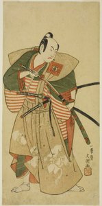 The Actor Ichikawa Komazo II as Kudo Saemon Suketsune in the Play Haru wa Soga Akebono-zoshi, Performed at the Nakamura Theater in the First Month, 1772