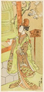 The Actor Iwai Hanshiro IV as Kiyohime in the Play Hidakagawa Iriai-zakura, Performed at the Morita Theater in the Ninth Month, 1770 by Ippitsusai Bunchō