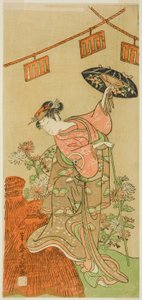 The Actor Iwai Hanshiro IV as Otatsu-gitsune in the Play Nue no Mori Ichiyo no Mato, Performed at the Nakamura Theater in the Eleventh Month, 1770 by Ippitsusai Bunchō