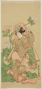 The Actor Segawa Kikunojo II in Shakkyo Dance in the Play Soga Moyo Aigo no Wakamatsu, Performed at the Nakamura Theater in the Second Month, 1769