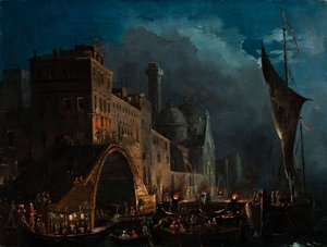 A Venetian gala night by Ippolito Caffi