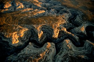 An aerial view of a parched Utah mesa- Grand Gulch delivered water to scores of small settlements