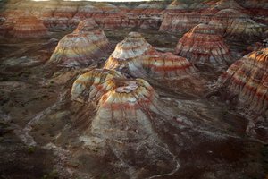 Colored rocks near Wu Cai Wan in the Gobi desert, Xinjiang, Western China