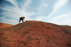 Scenes at Wu Cai Wan in the Gobi desert, Xinjiang, Western China