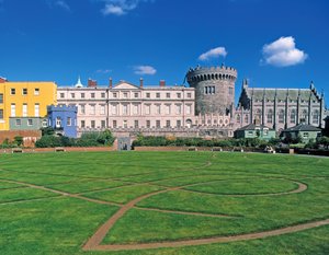 Dublin Castle, view from the gardens by Irish School