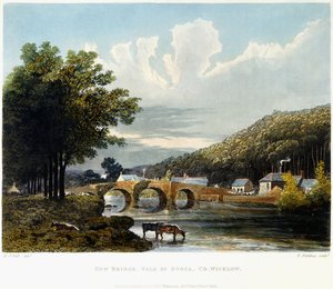 New Bridge, Vale of Ovoca, Co. Wicklow by Irish School