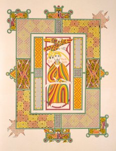 Saint John the Evangelist, from a facsimile copy of the Gospels of Mac Regol, published by Day & Son