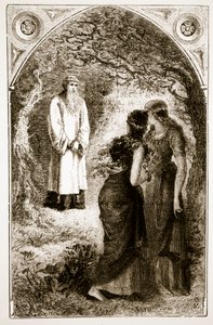 St. Patrick Met by Virgins in the Wood of Fochlut, from The Trias Thaumaturga, or Three Wonder-Working Saints of Ireland, by Mary Cusack (1829-99) Published c.1890s by Irish School