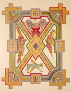 The Four Evangelists, from a facsimile copy of the Book of Kells, published by Day & Son by Irish School