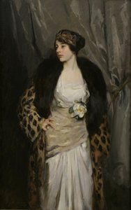 Gladys Wiles in a Leopard Coat (The Leopard Coat) by Irving Ramsay Wiles