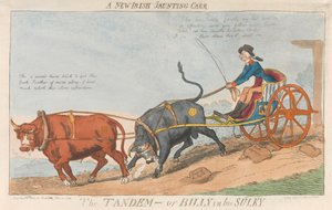 A New Irish Jaunting Car. The Tandem - or Billy in His Sulky by Isaac Cruikshank