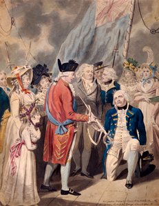 George III Presenting a Sword to Admiral Earl Howe by Isaac Cruikshank