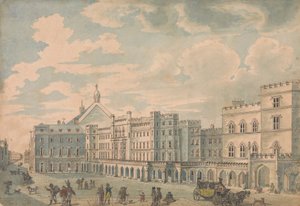 View of the Houses of Lords and Commons from Old Palace Yard by Isaac Cruikshank