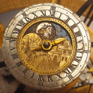 Dial detail of celestial clockwork globe