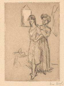Young Woman at the Milliner by Isaac Israels (signed by artist)