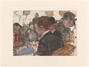 Men Playing Cards in a Café by Isaac Israels