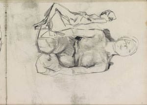 Kneeling and Lying Female Nude