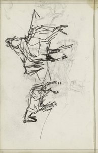 Two Horses with a Rider by Isaac Israels