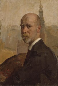 Self-Portrait with Mint Tower by Isaac Israels