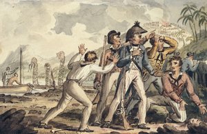 Captain Burney Discovering his Murdered Shipmates, from the Voyages of Captain Cook by Isaac Robert Cruikshank