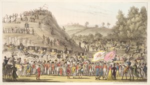 Eton Montem, and the Mount, Salt Hill, from The English Spy, published 1824