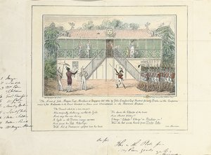 The Arrest of John Morgan, Esq., Merchant, Singapore, October 1824, by John Crawford Esq., Resident, Formerly Doctor on the Companies Service, Late Ambassador to the Court, Bangkok, Siam, and Umrapoorah, Burmese Empire, May 1827 by Isaac Robert Cruikshank