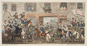 The Comical Procession from The English Spy, Gloucester to Berkeley, from The English Spy