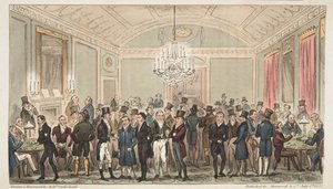 The Great Subscription Room at Brookes, from The English Spy by Isaac Robert Cruikshank