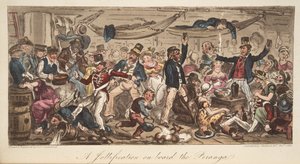 The Retturn to Port, from The English Spy by Isaac Robert Cruikshank