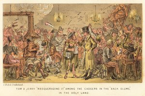 Tom and Jerry masquerading among the cadgers in the Back Slums, in the Holy Land by Isaac, Robert and George Cruikshank
