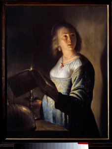 Young Girl with a Candle by Isaac de Jouderville