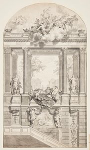 Design for Staircase, Voorst Castle, The Hague, Netherlands by Isaac de Moucheron