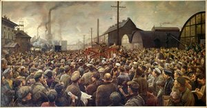 Russian Revolution of 1917: Lenin Speaking to the Workers of the Putilov Factory in Petrograd