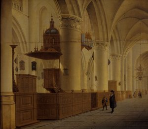 Interior of St. Bavo in Haarlem by Isaak Nickelen