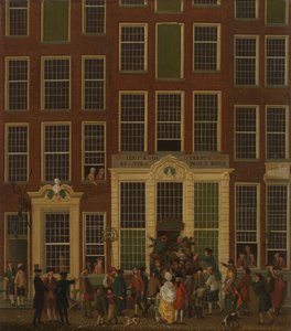 The Bookshop and Lottery Agency of Jan de Groot in the Kalverstraat in Amsterdam