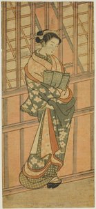 Courtesan Standing in Front of a Barred Window