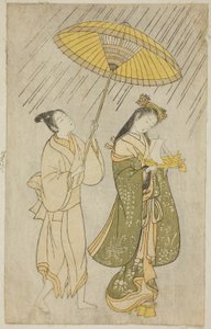 Parody of Komachi Praying for Rain by Ishikawa Toyonobu