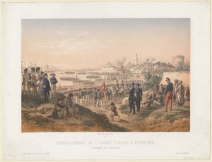 Landing of the Turkish army at Yevpatoria under the command of Omer Pasha, 1855