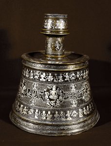 13th Century Silver and Copper Candlestick