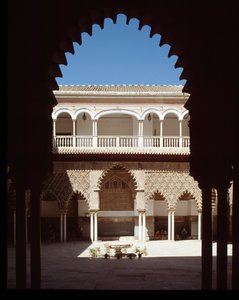 Mudejar Art: View of the Courtyard of the Maidens by Islamic School