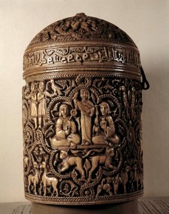 Pyxide (Box) of Al-Mughira in Ivory from Cordoba, 968