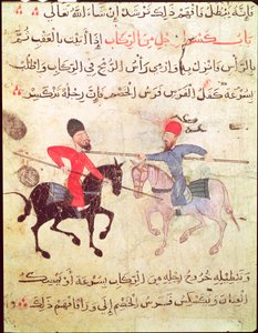 Two men duelling on horseback, from Old Cairo