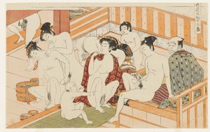Bath House, No. 12 from Twelve Bouts in the Way of Love (Shikidō torikumi jūniban) by Isoda Koryusai