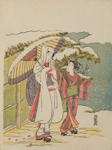 Girl in a White Robe by Isoda Koryusai